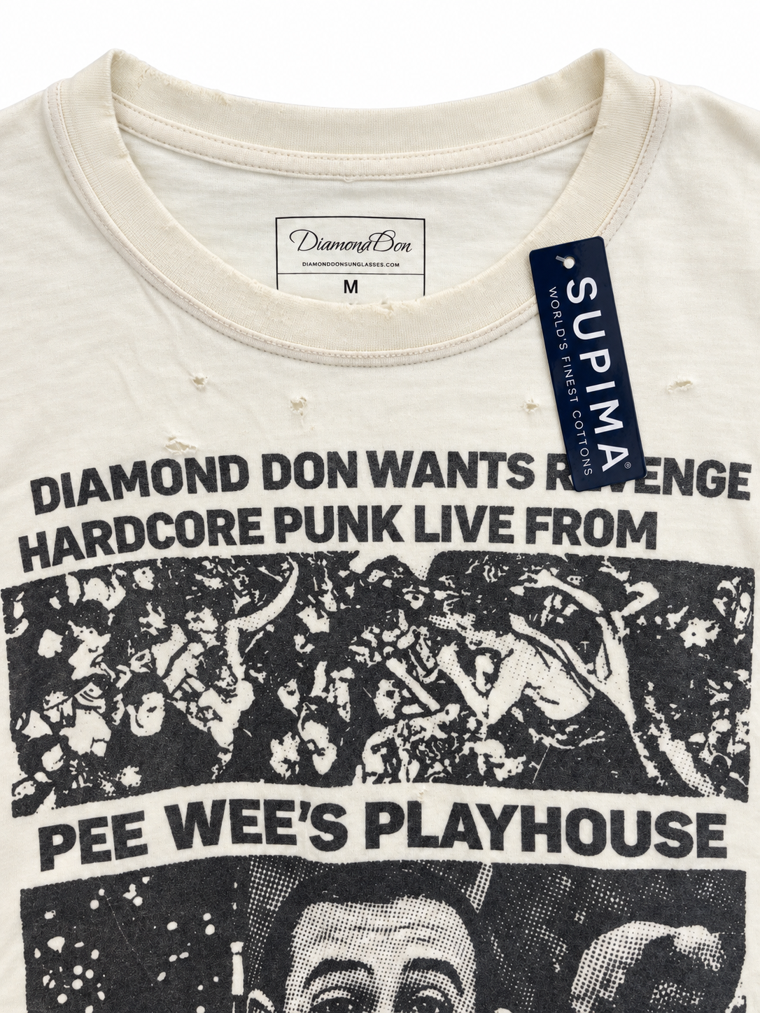 Diamond Don Pee-wee shirt neckline and Supima tag detail